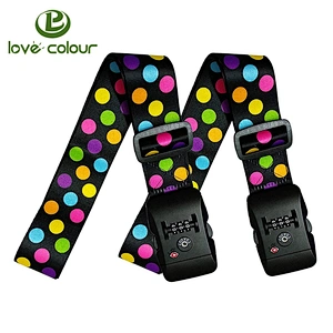 New Custom Polyester Durable Combination Luggage Strap Belt With Lock For Travel