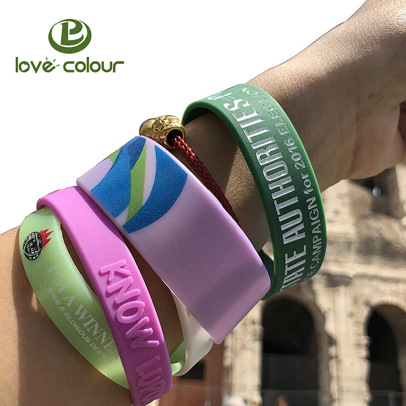 Eco-friendly Silicone Debossed Personalised wristbands bracelet