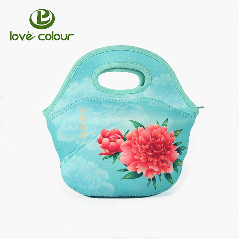 Funny print neoprene lunch boxes lunch bag tote insulated gourmet tote cooler