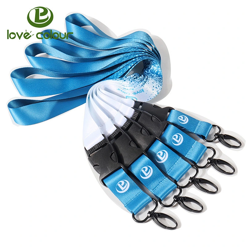 Fashionable personalised sublimation logo lanyard with oval hook