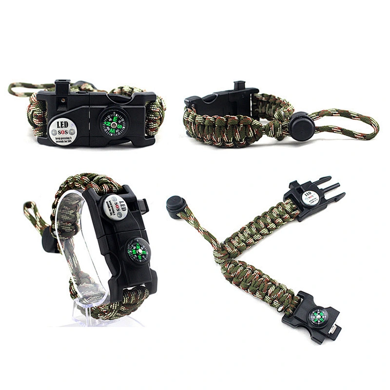 Multifunctional Travel Outdoor Sports Camping Compass Bracelet For Emergency Use