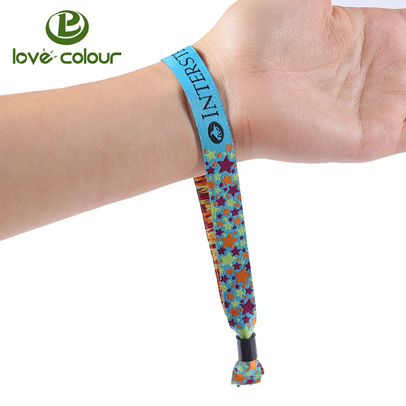 Professional factory direct sale custom fabric woven wristbands for festival