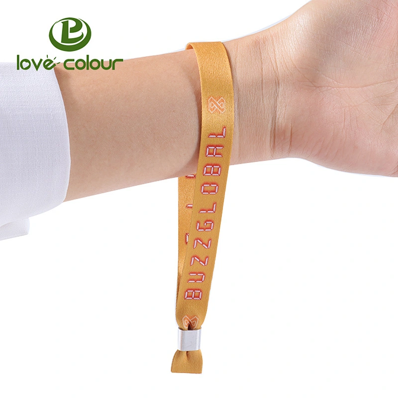 Custom Made Sublimation Printing Fabric Wristband for Park Tickets