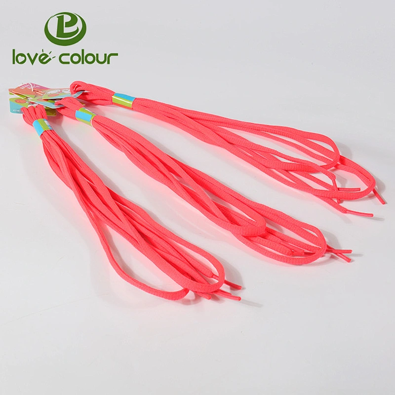 Wholesale solid color polyester flat shoelaces for promotional gift