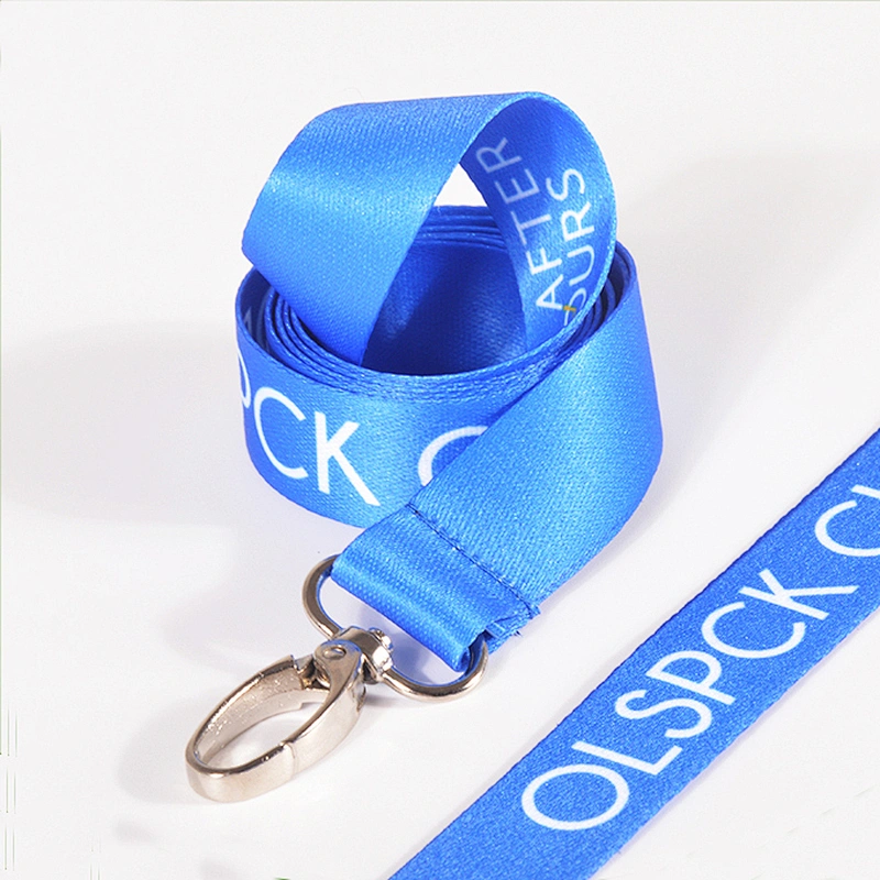 Custom Polyester Dye-Sublimated Lanyard with Slide Buckle Release And Silver Metal Oval Clip