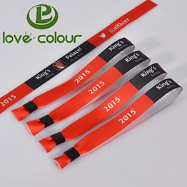 Polyester heat transfer printed satin wristband with plastic clip