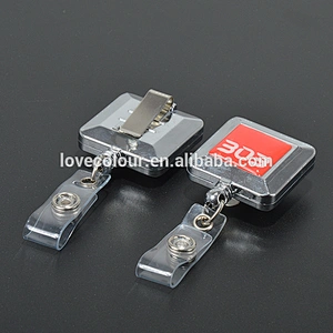 Custom mini cute magnetic metal retractable reel badge holders
