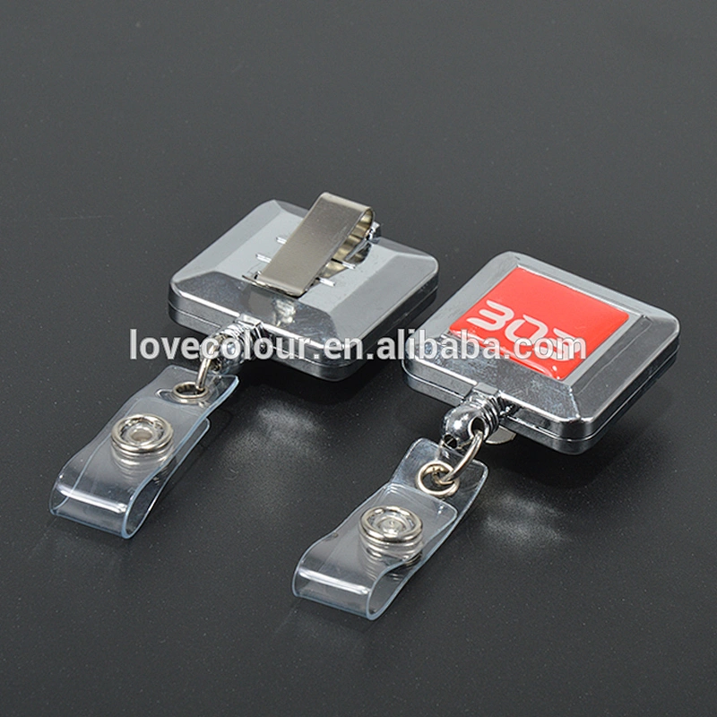 Custom mini cute magnetic metal retractable reel badge holders