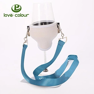 Fashion custom high quality wine glass holder lanyard Necklace