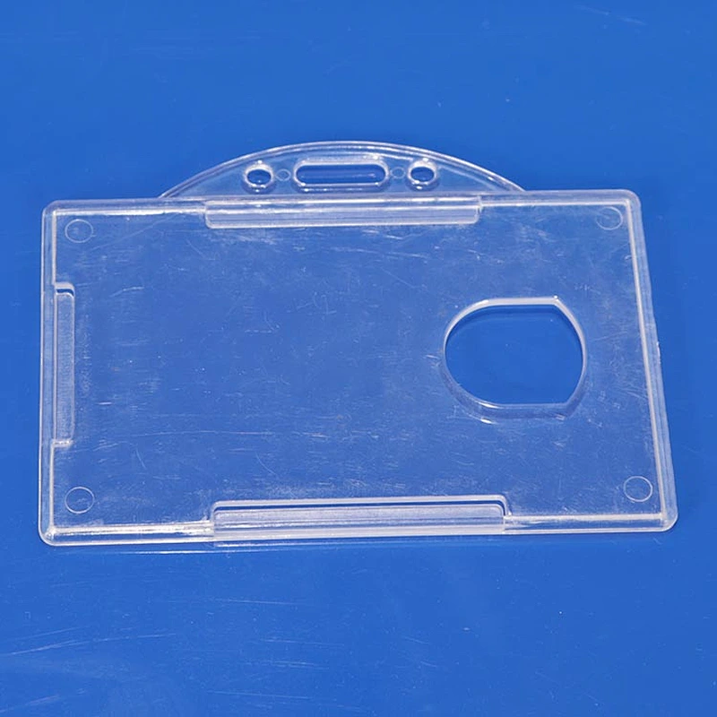 Plastic ID Card Holder Clear Badge Cover Transparent Horizontal Travel Card ID Badge Holders