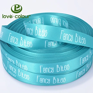 Custom logo polyester printed satin ribbon