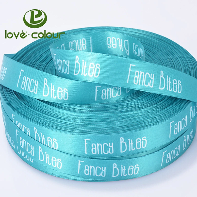Custom logo polyester printed satin ribbon