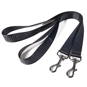 High quality Black embossed nylon neck lanyard with carabine hook