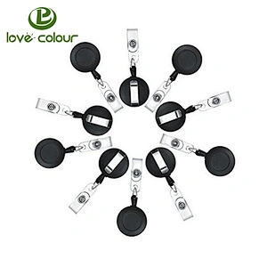 Custom black id badge reel retractable badge holder