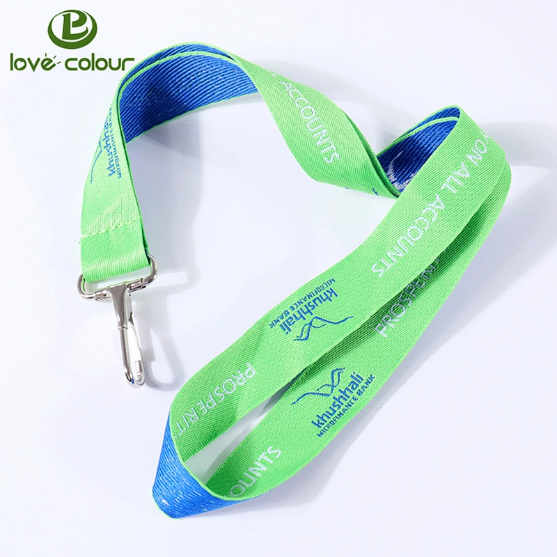 Customized high quality embroidered lanyard no minimum order