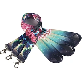 Polyester Material Lanyard Key Chain Custom Logo Lanyard Ribbon