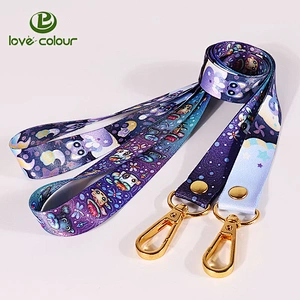 Custom polyester phone holder lanyard cartoon printing cellphone lanyard for children