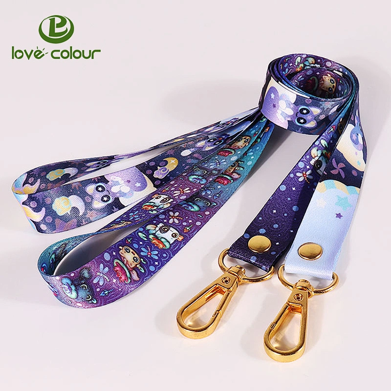 Custom polyester phone holder lanyard cartoon printing cellphone lanyard for children