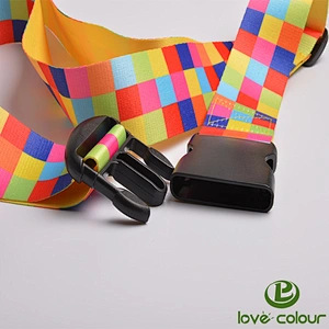Personalised polyester multicolor travel luggage belt luggage strap