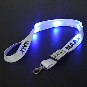 High quality polyester cheap custom led flashing lanyards for wholesale