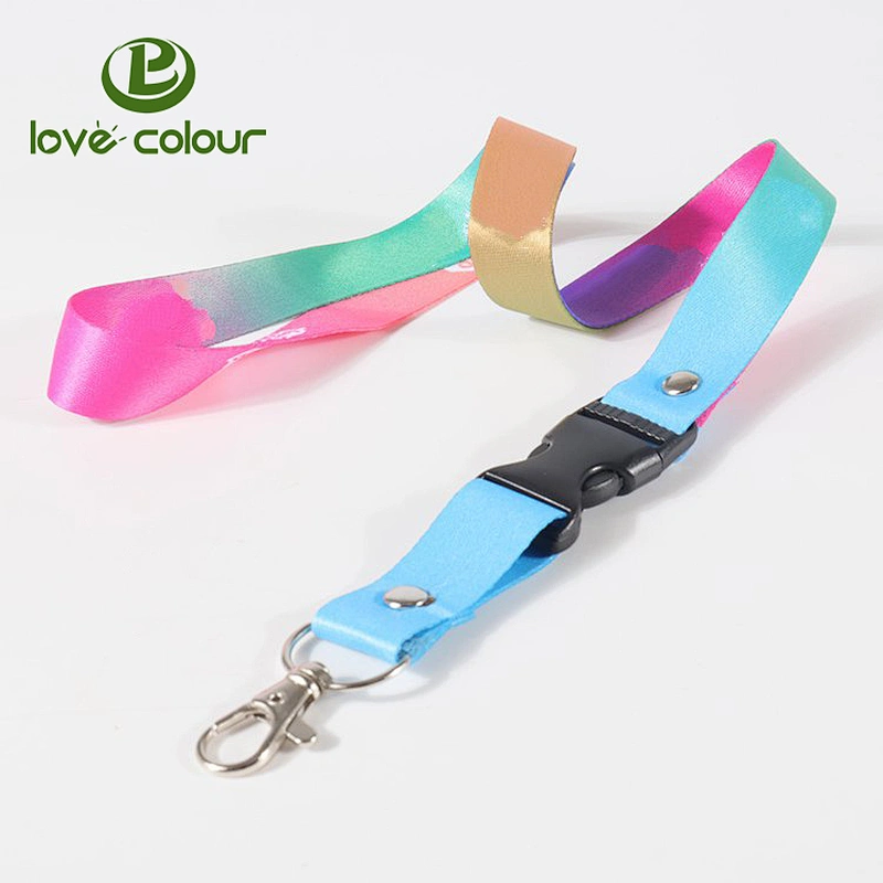 Promotion Heat Transfer/Sublimation Custom Printed Polyester Lanyard with Release Buckle and Safety Buckle