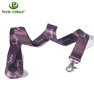 New cool detachable printed polyester lanyard keychains