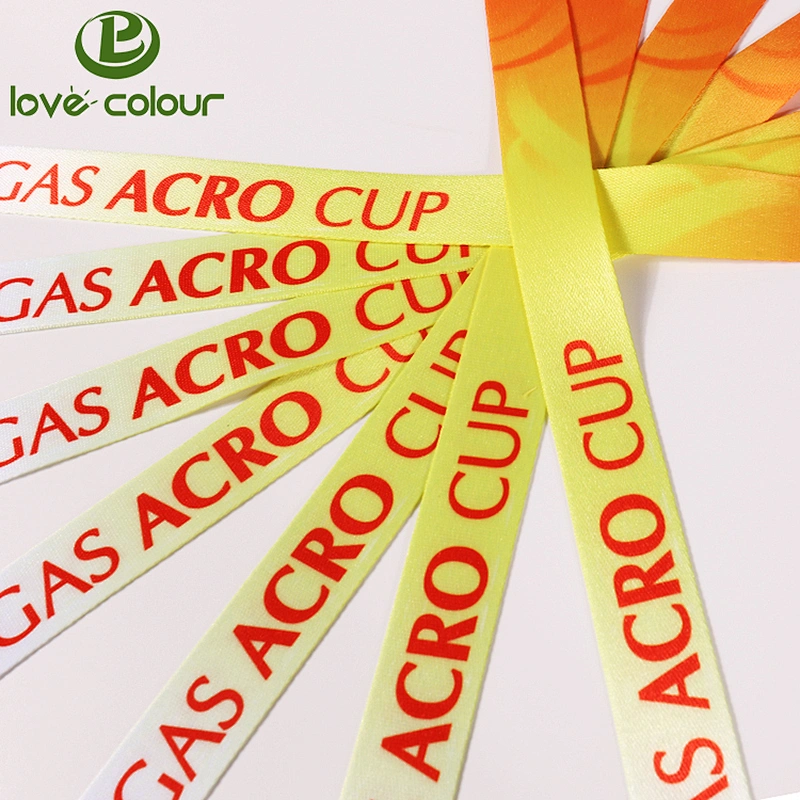 Promotional Custom Fashion Colorful sublimation Double Faced Polyester Ribbon