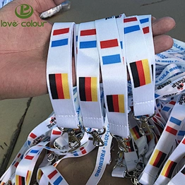 Custom polyester flat heat transfer printing lanyard customized