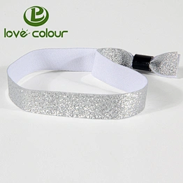 Event Festival Custom Silver Thread Woven Cloth Bracelets