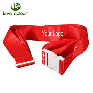 Best price custom made luggage tags strap with plastic white detachable buckle