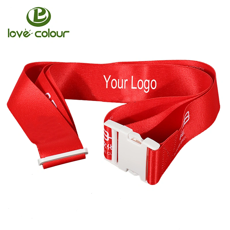 Best price custom made luggage tags strap with plastic white detachable buckle