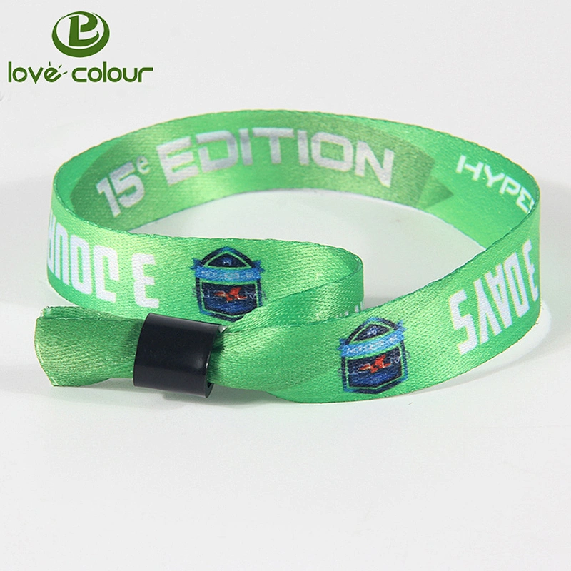 Custom heat transfer print fabric cloth wristbands with your logo for events