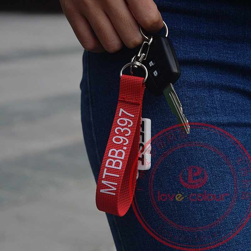 Promotional items polyester keychain carabiner short wrist lanyard