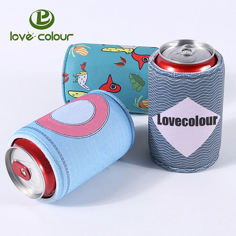 Printing cute cartoon neoprene foam stubby holder can cooler folding stuby cooler