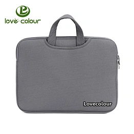 Custom high-quality soft and durable grey color neoprene material laptop sleeve cover bag