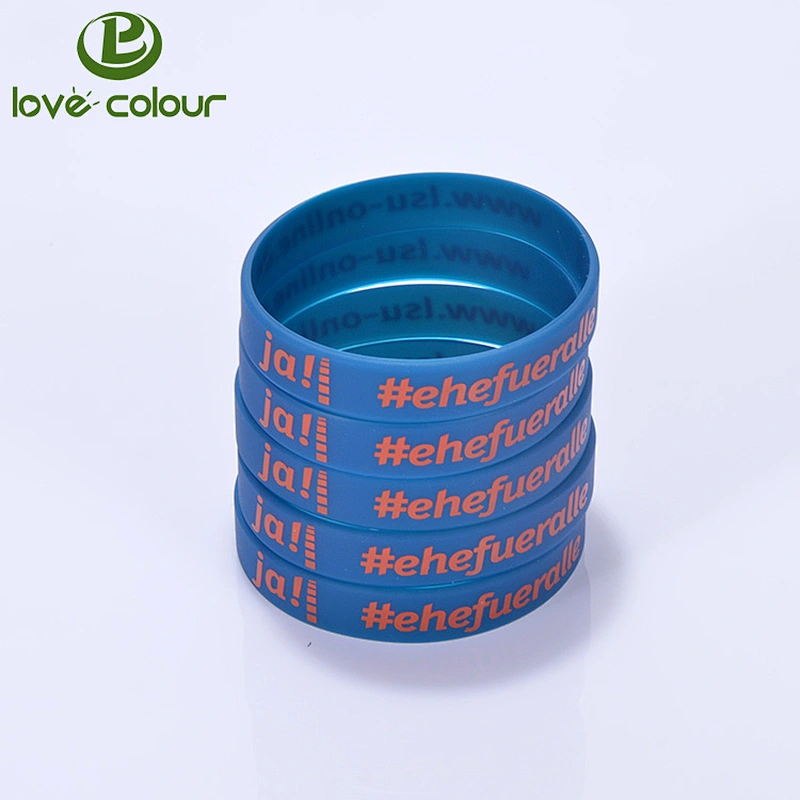 Custom new rubber silicone wristbands with printing your logo or text