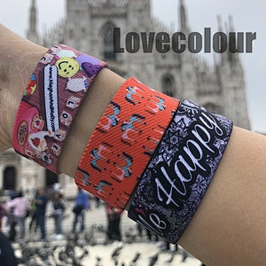 Polyester custom full color dye sublimation printing inside/outside elastic wristband