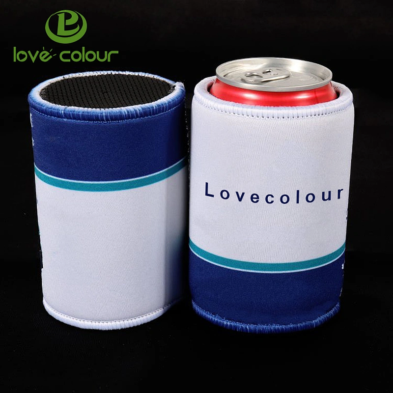Custom White Neoprene Foldable Bottle Can Cooler Sublimation Sleeves Coolies