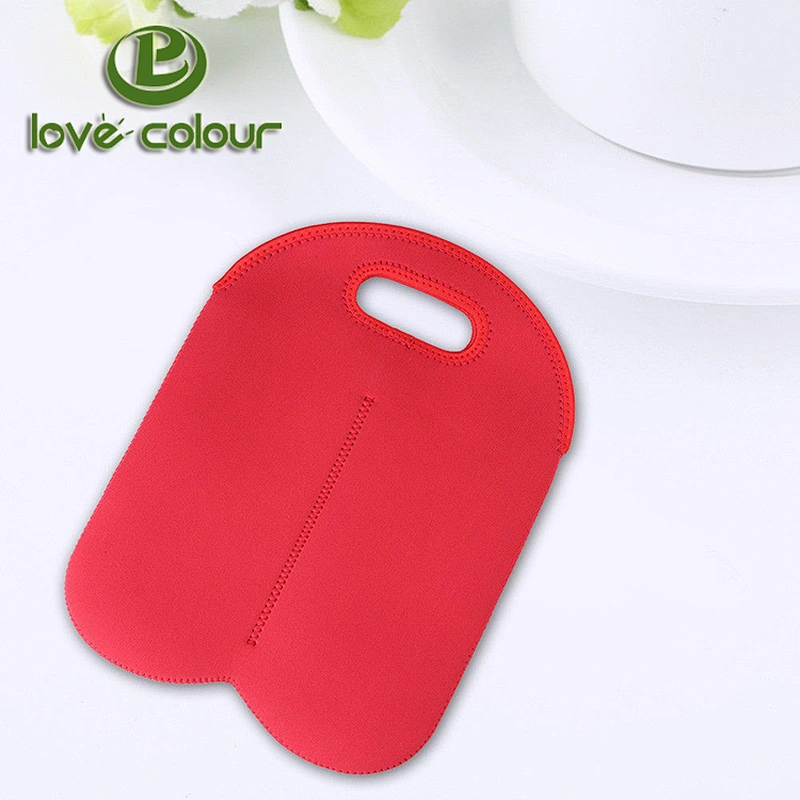 Custom Soft 3mm Neoprene Material Double Wine Bottle Cooler