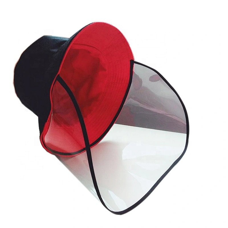 Cotton bucket hats with transparent face shield