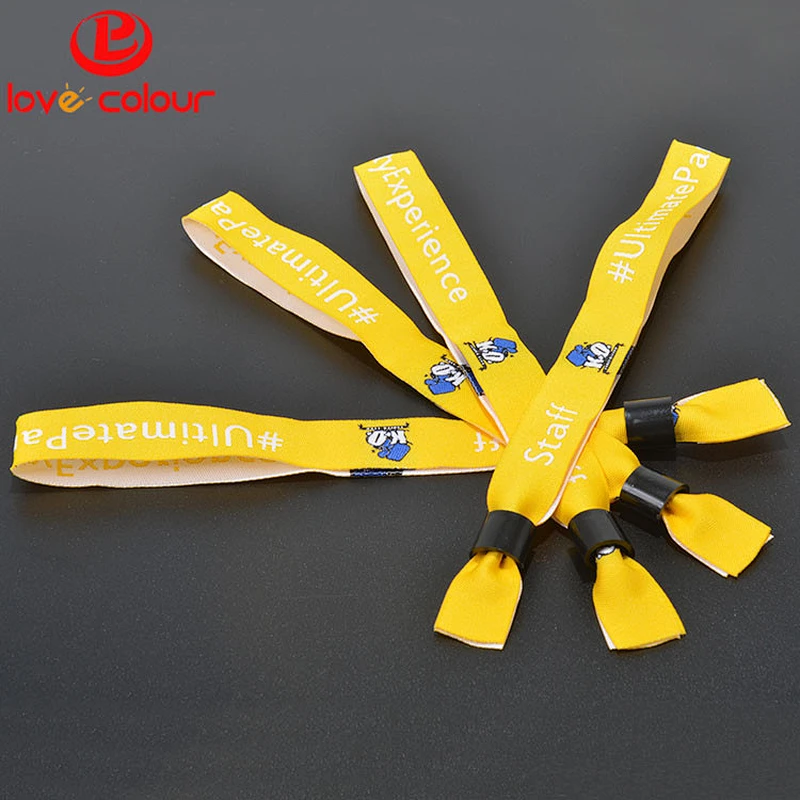 Polyester Custom Gifts Personalized Embroidered Fabric Wristbands For Charity