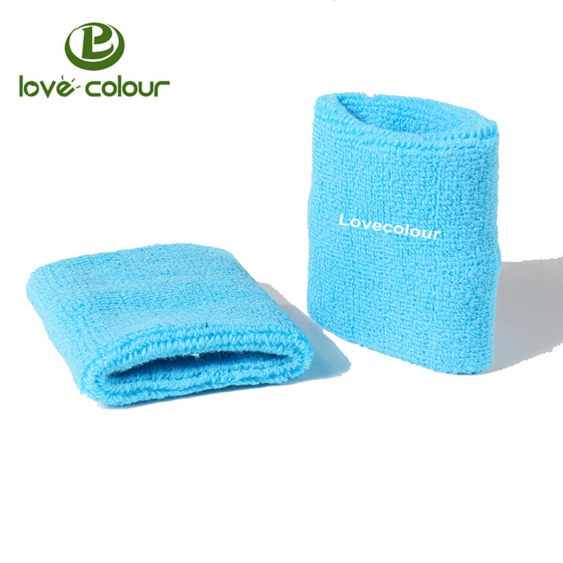 Custom Your Logo Pure Color Cotton Men Sweat Wristband for Sale
