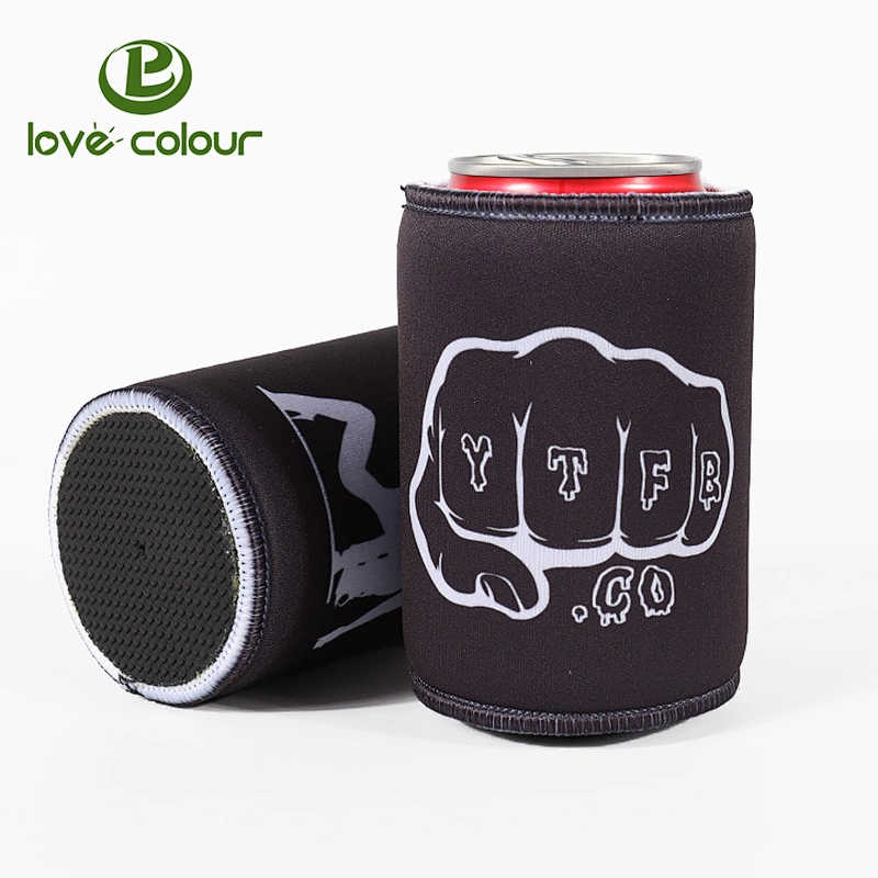 Custom Durable Can Neoprene Coolies Black Color Beer Bottle Sleeve Coolers