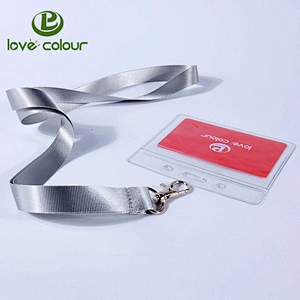Custom Vertical Leather Card Holder Lanyard Necklace with Dog Clip