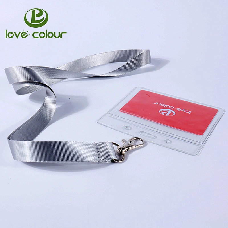 Custom Vertical Leather Card Holder Lanyard Necklace with Dog Clip