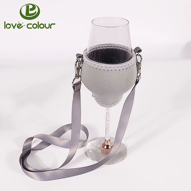 New custom neoprene wine cup cooler holder cover with strap