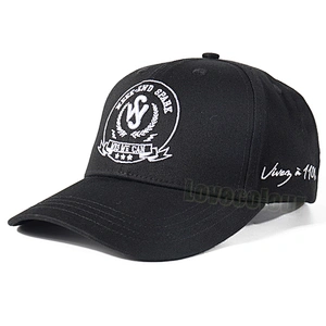 High quality custom black sport cap with woven logo