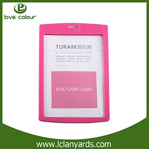 Plastic ID card holder vertical custom event name tag holder