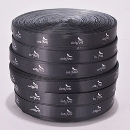 Custom thin black ribbon with your logo