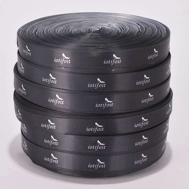 Custom thin black ribbon with your logo